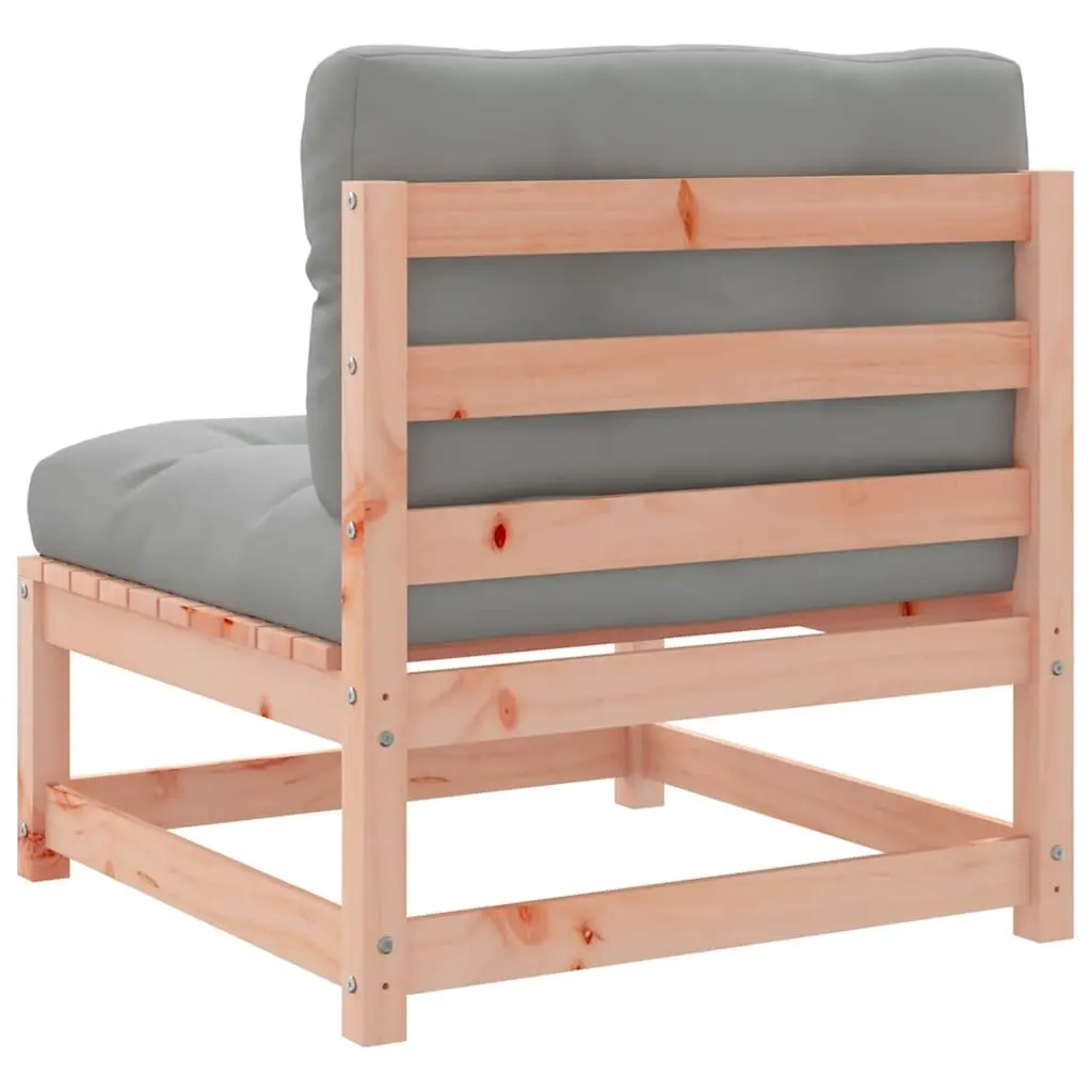 Outdoor Sectional Sofa Armless 2pcs Solid Douglas Wood Brown with Cushions