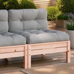 Wooden Outdoor Sectional Sofa Armless with Cushions Garden Patio Seating Unit