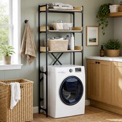 Washing Machine Shelf 3-Tier Bathroom Storage Organiser Sonoma Oak Laundry Room