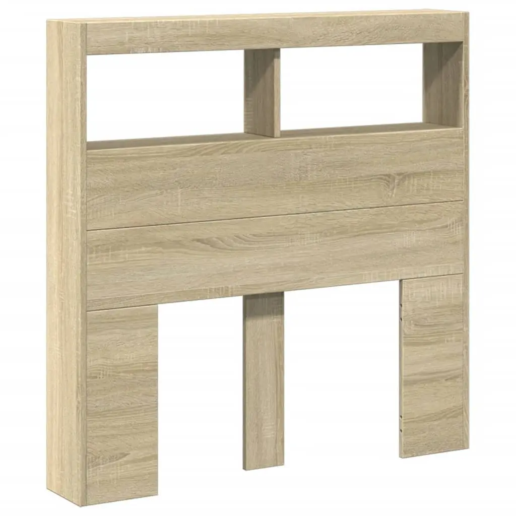 Headboard Cabinet with RGB LED Lights 100 cm Brown Engineered Wood Storage Furniture