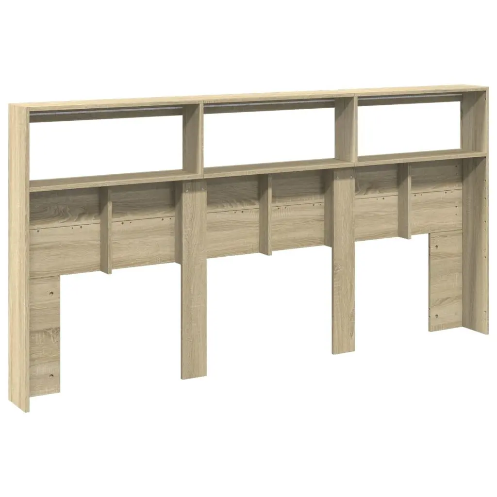 Headboard Cabinet with RGB LED Lights 200cm Brown Engineered Wood