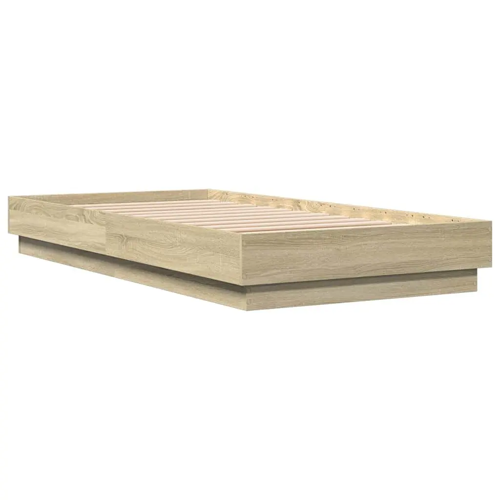 Bed Frame Slatted Base 90x190 cm Sonoma Oak Engineered Wood