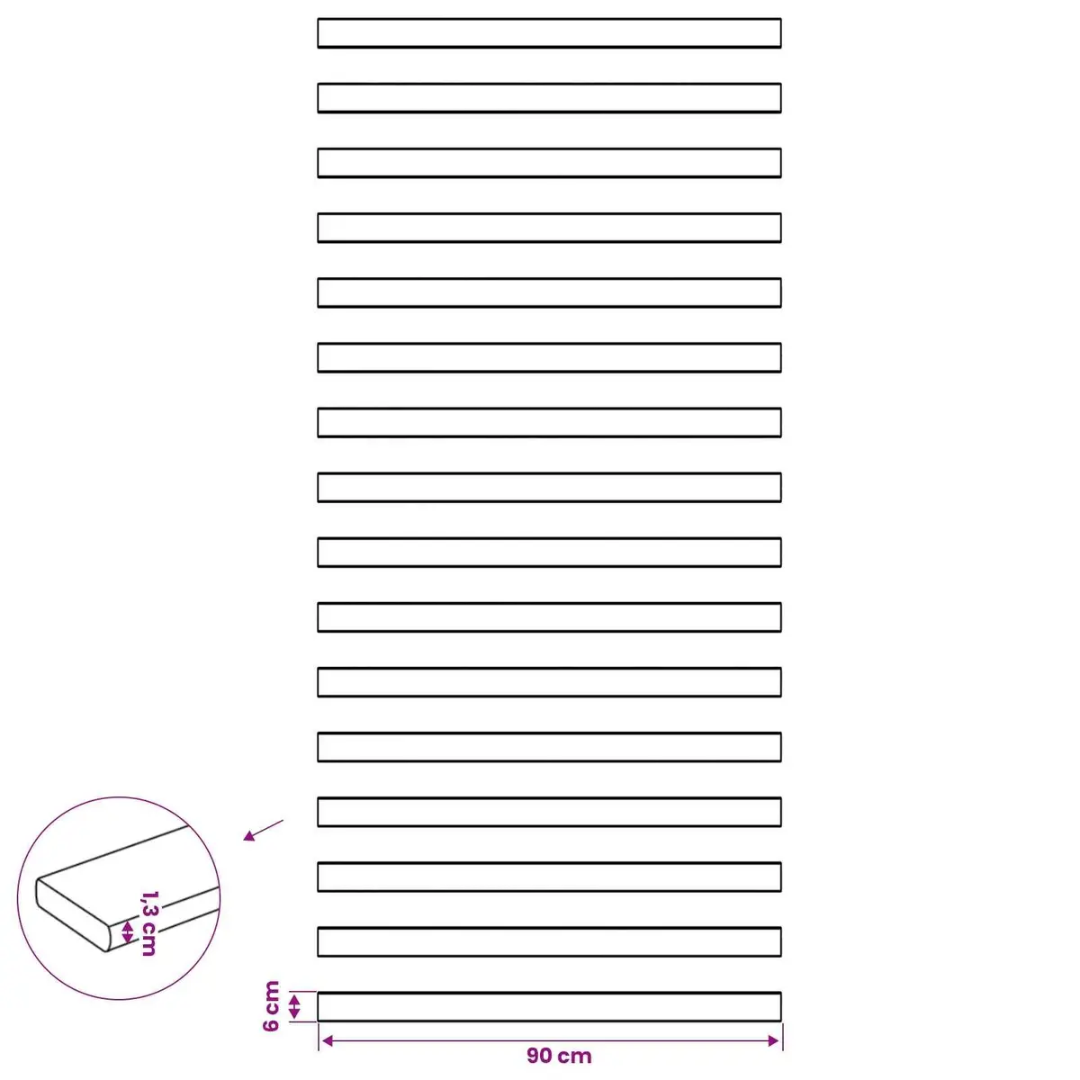 Wooden Bed Slat Solid Pine Replacement Slat Mattress Support Bedroom Furniture