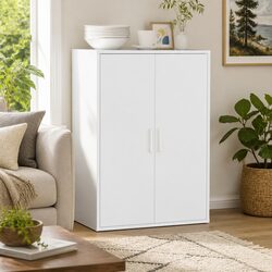 Sideboard White 60x31x84 cm Storage Cabinet Engineered Wood Buffet Furniture