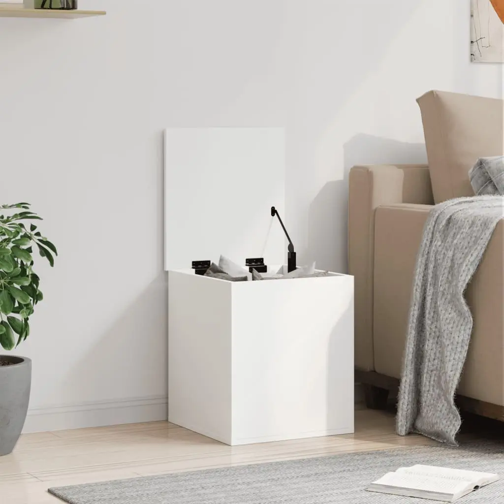 Storage Chest Engineered Wood White Organiser Furniture 40x42x46 cm