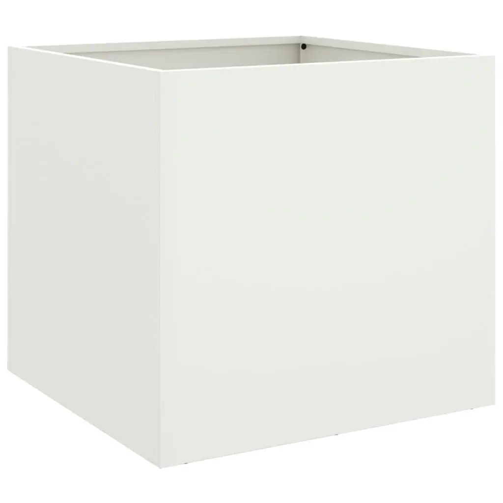 Steel Planters 2 pcs White 49x47x46 cm Garden Raised Bed Flower Box Outdoor