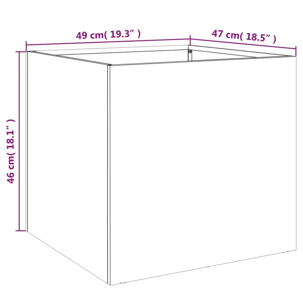 Steel Planters 2 pcs White 49x47x46 cm Garden Raised Bed Flower Box Outdoor