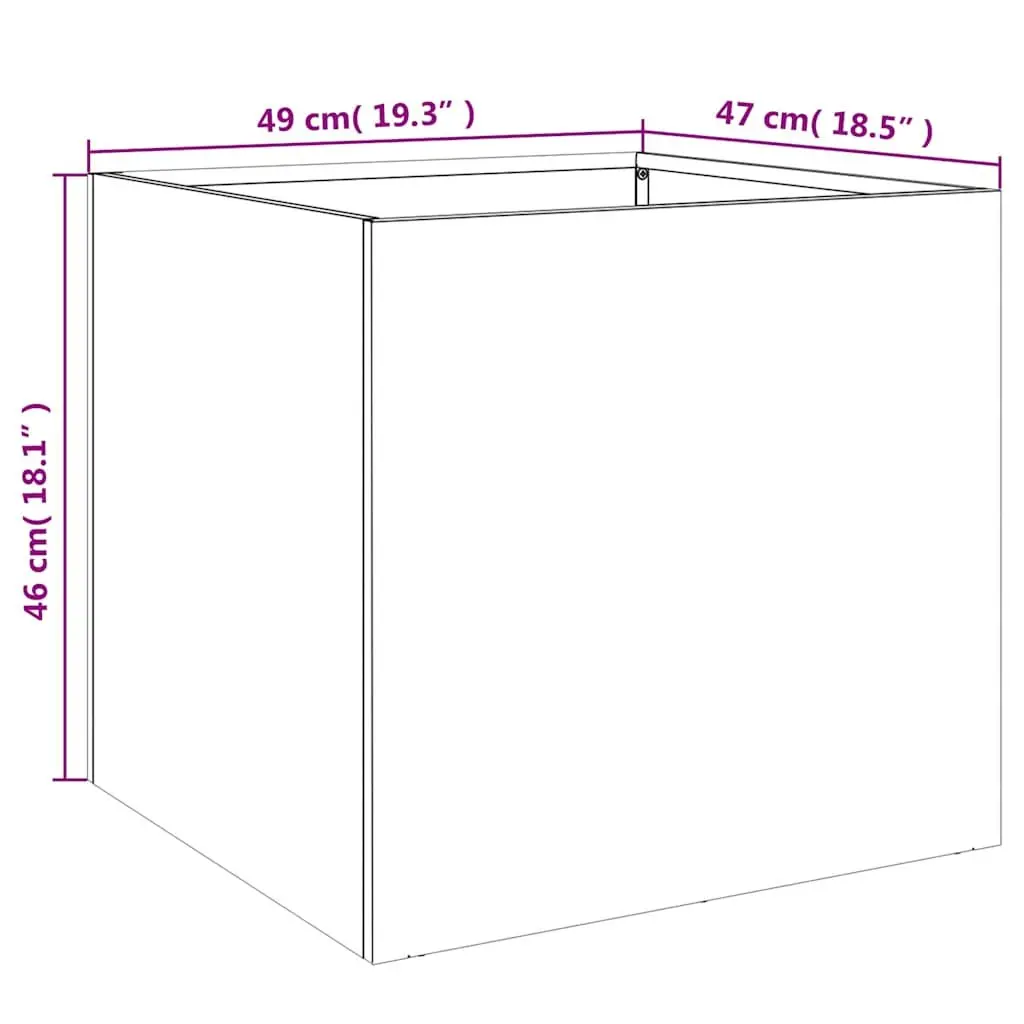Galvanised Steel Planter Box 49x47x46cm Garden Patio Balcony Flower Pot Decor