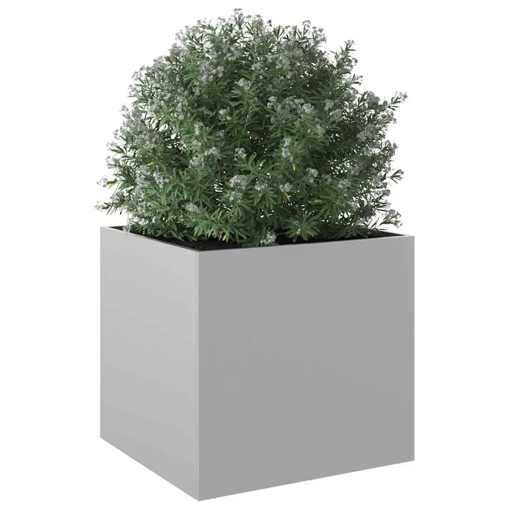 Galvanised Steel Planter Box 49x47x46cm Garden Patio Balcony Flower Pot Decor