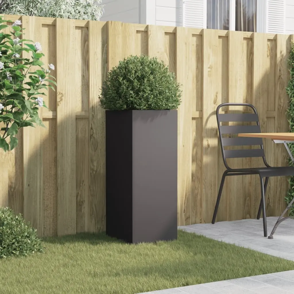 Steel Planter Cold-rolled Black 32 x 29 x 75 cm for Garden Balcony Patio Flower Display