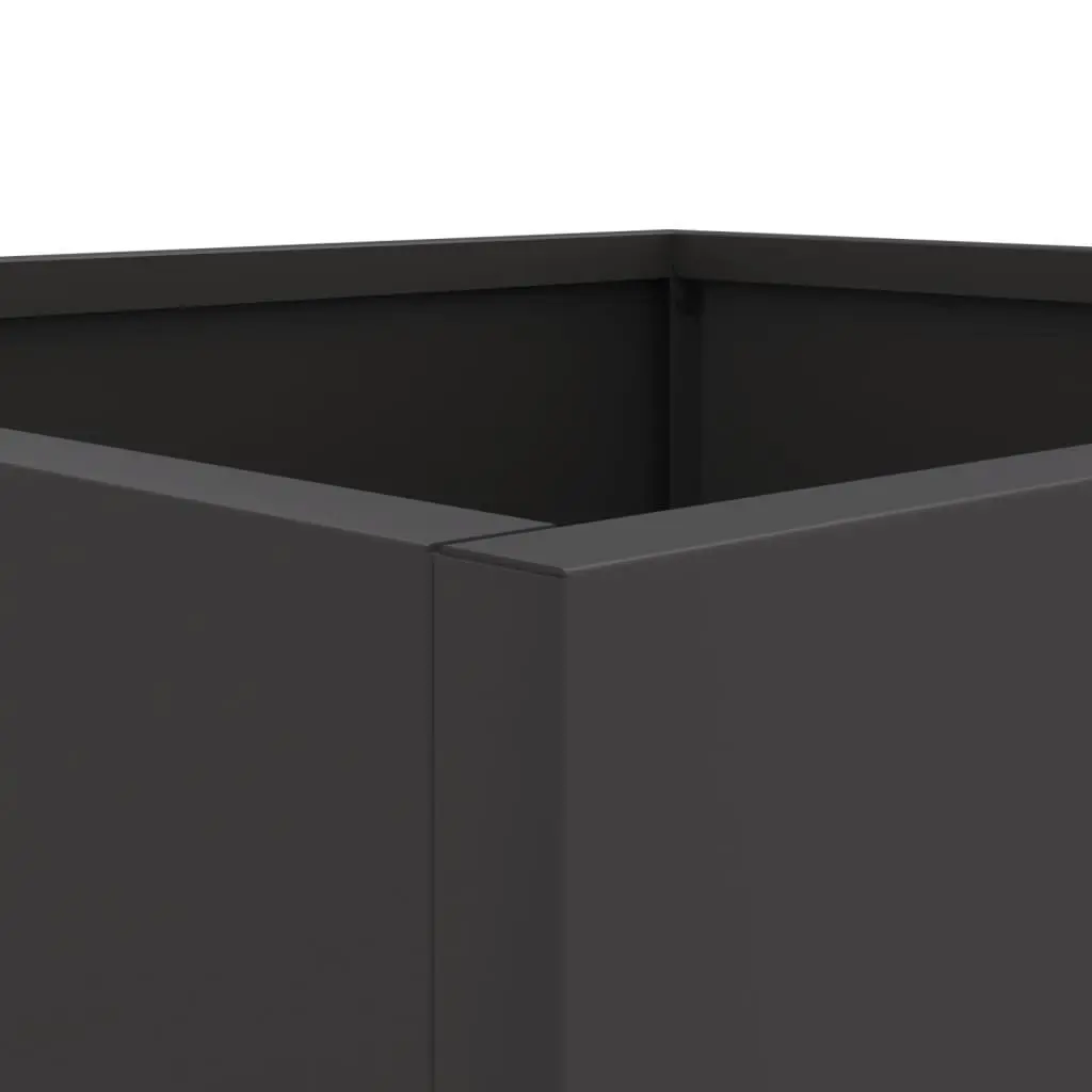 Steel Planter Cold-rolled Black 32 x 29 x 75 cm for Garden Balcony Patio Flower Display