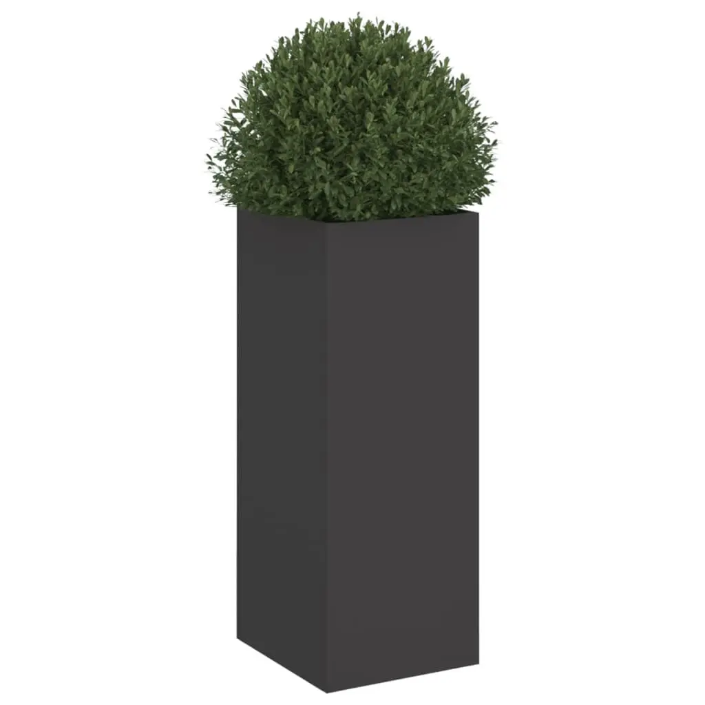 Steel Planter Cold-rolled Black 32 x 29 x 75 cm for Garden Balcony Patio Flower Display