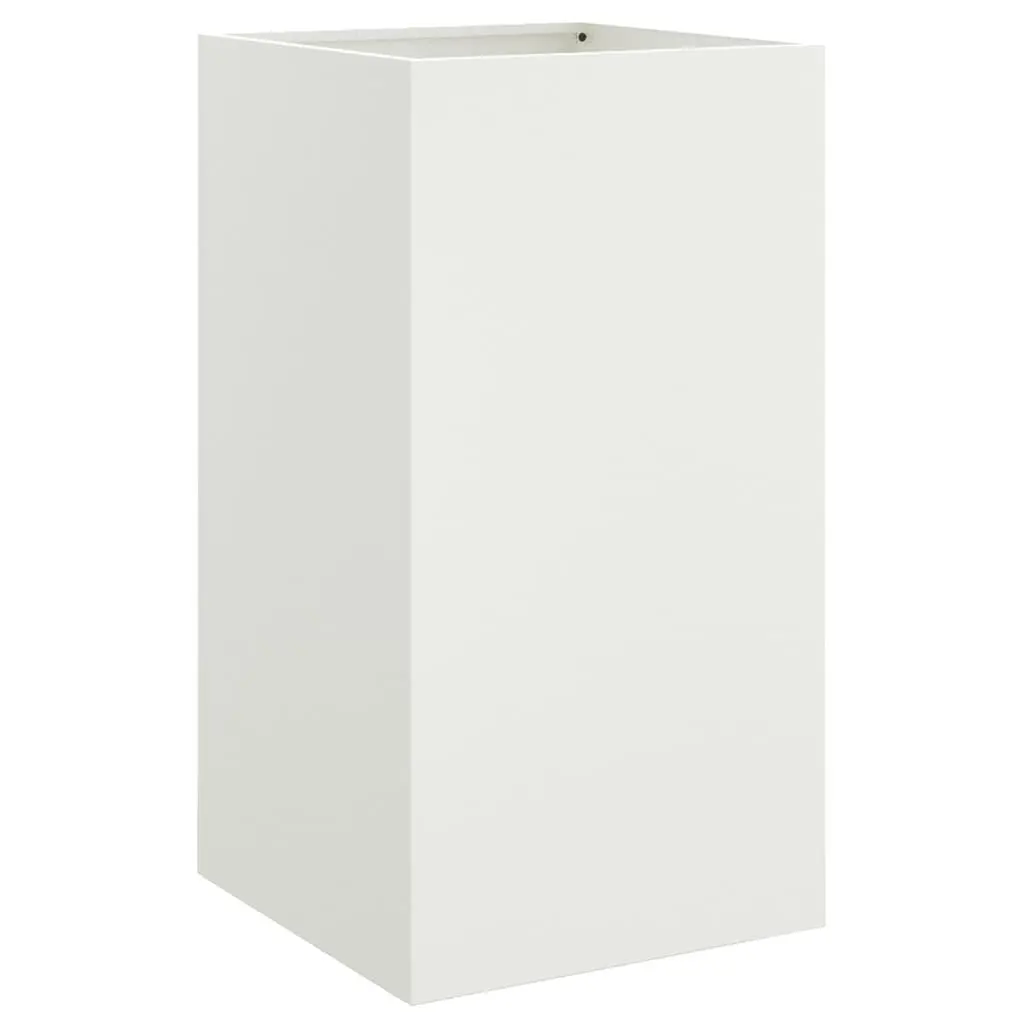 White Steel Planter Raised Garden Flower Box Pot Container Outdoor Patio Decor