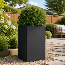 Steel Planter Anthracite 42x38x75cm Garden Flower Box Raised Bed Outdoor Patio