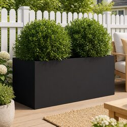 Black Steel Planter Raised Bed Garden Flower Box Outdoor Patio Balcony Decor