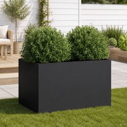 Steel Planter Box Black Garden Flower Raised Bed Outdoor Patio Decor DIY
