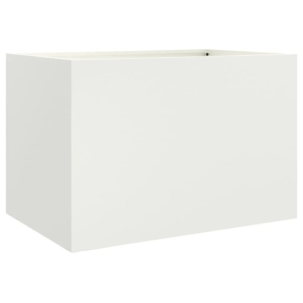 Planter Box Steel Raised Bed 62x40x39 cm White Outdoor Garden Decoration