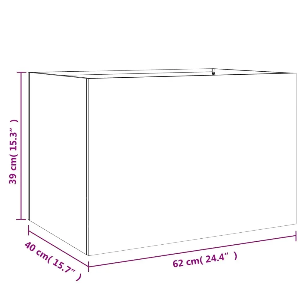 Planter Box Steel Raised Bed 62x40x39 cm White Outdoor Garden Decoration