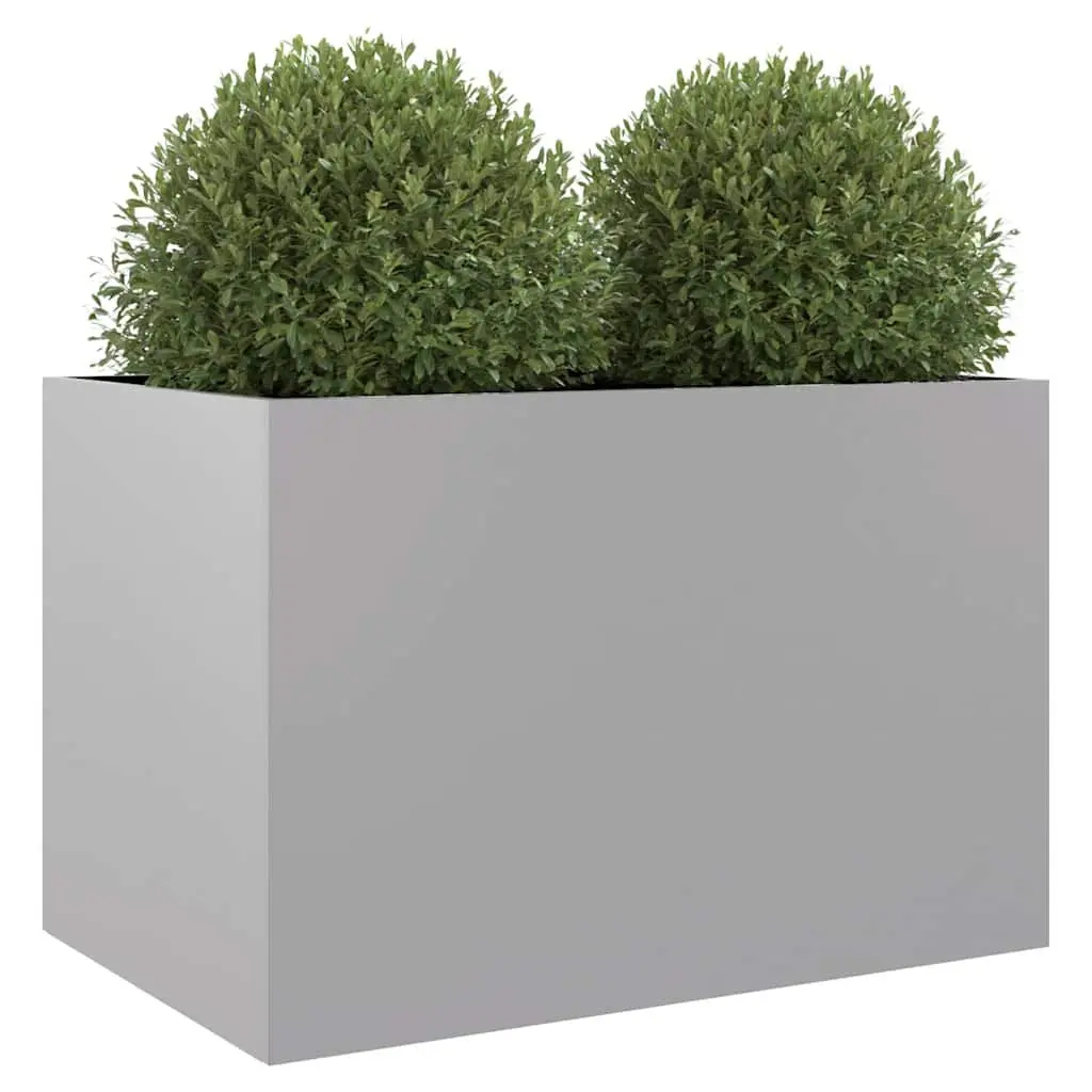 Galvanised Steel Planter Durable Flower Box 62x40x39 cm Silver