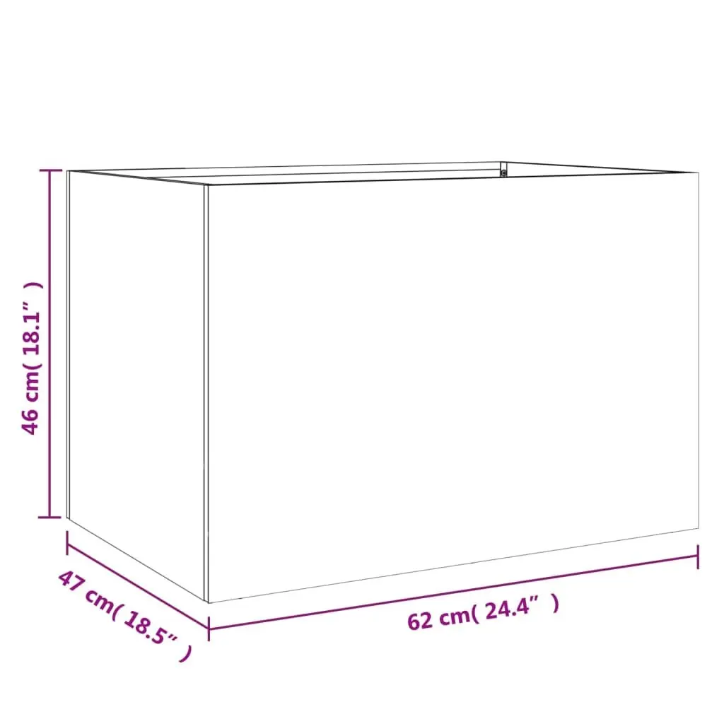 Steel Planter Box Decorative Raised Bed 62x47x46cm Black Cold-rolled Steel for Garden Balcony Patio