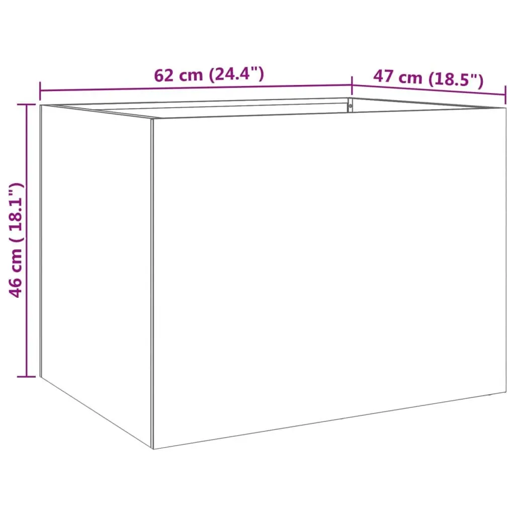 Raised Garden Planter Stainless Steel Large Outdoor Silver