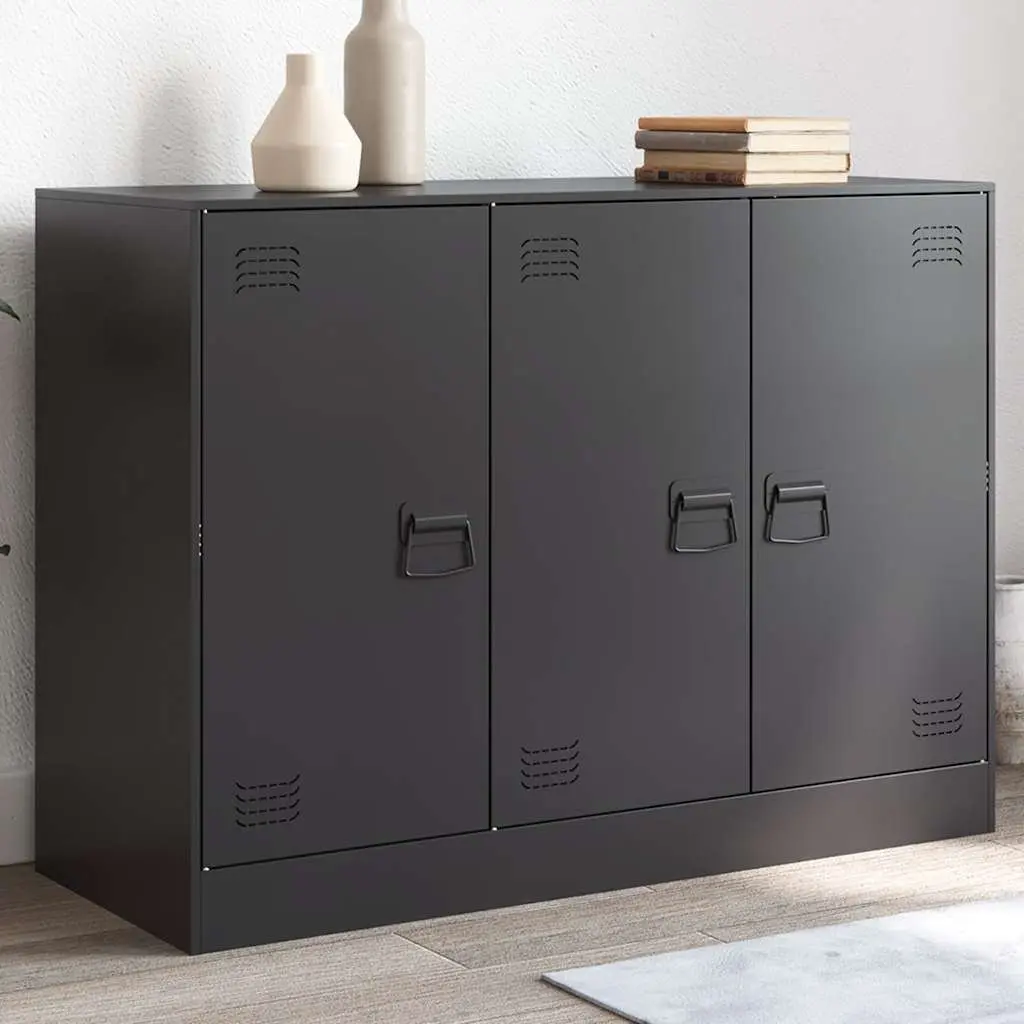 Sideboard Storage Cabinet Black Cold-Rolled Steel 99x39x73 cm