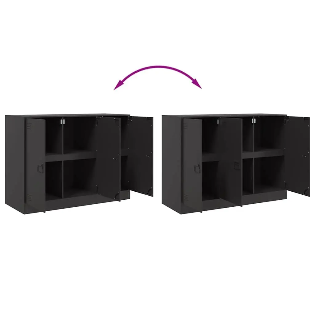 Sideboard Storage Cabinet Black Cold-Rolled Steel 99x39x73 cm