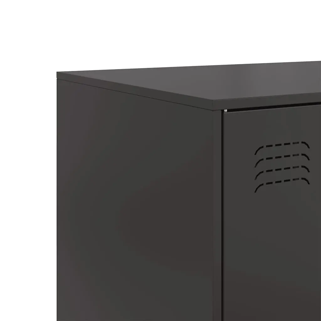 Sideboard Storage Cabinet Black Cold-Rolled Steel 99x39x73 cm