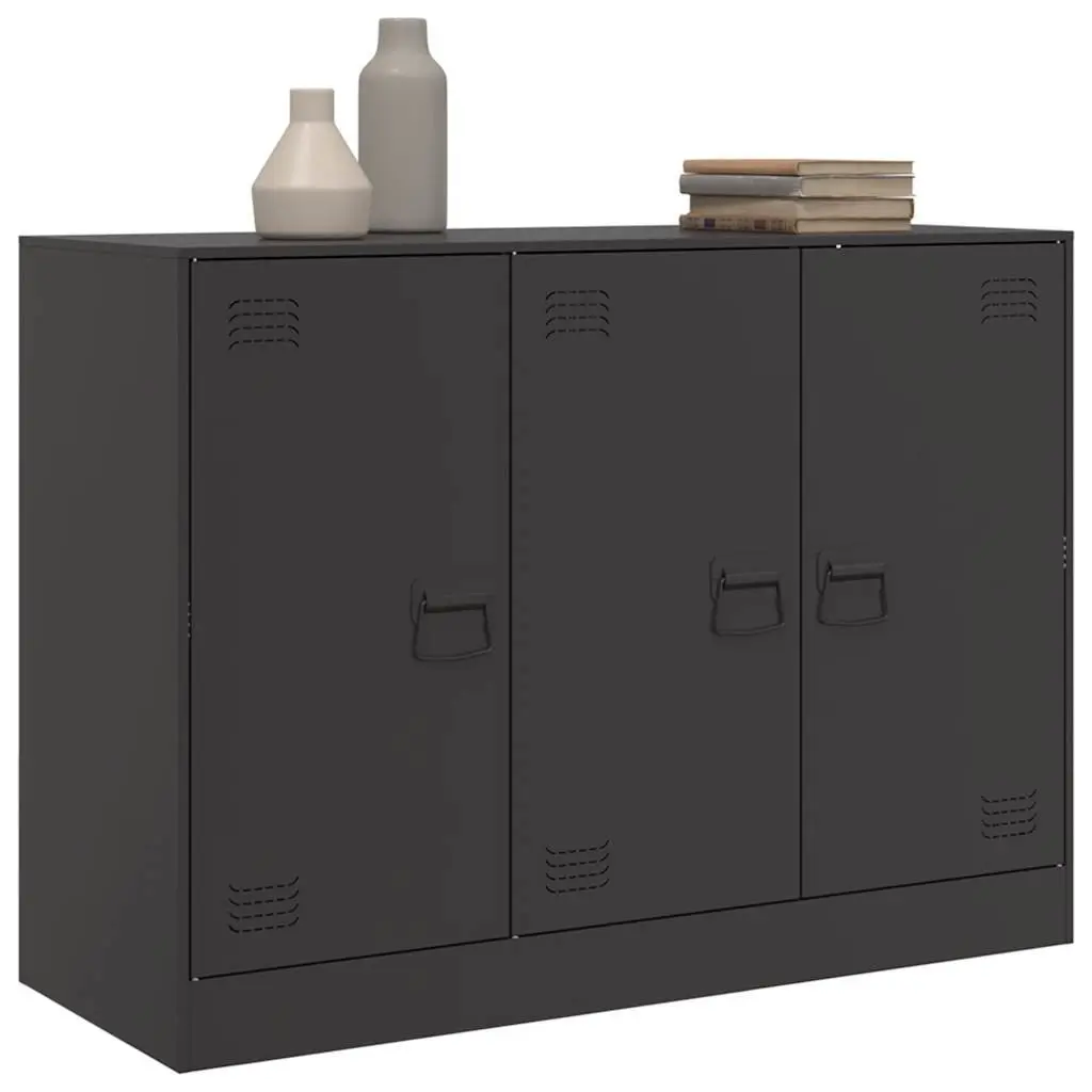 Sideboard Storage Cabinet Black Cold-Rolled Steel 99x39x73 cm