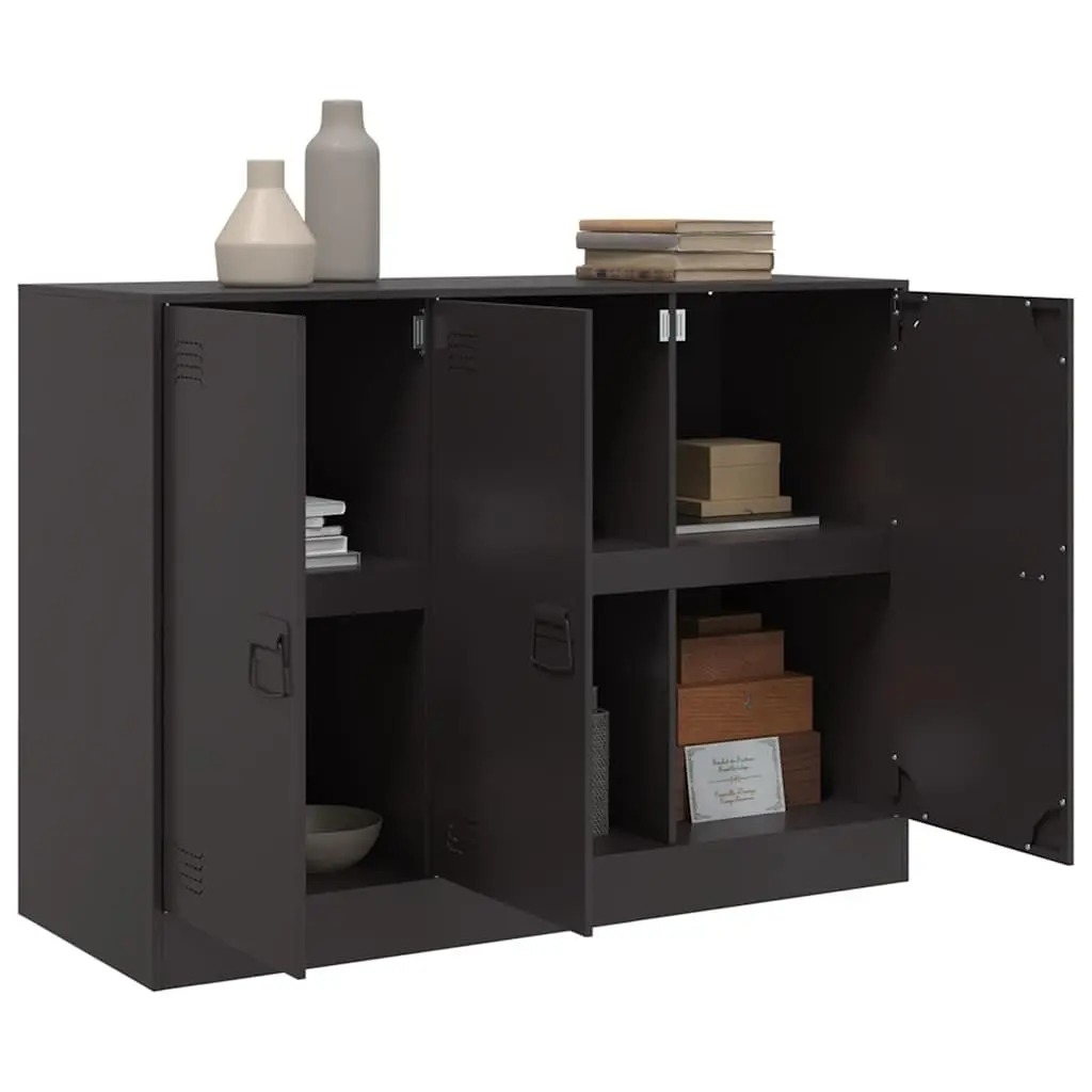 Sideboard Storage Cabinet Black Cold-Rolled Steel 99x39x73 cm