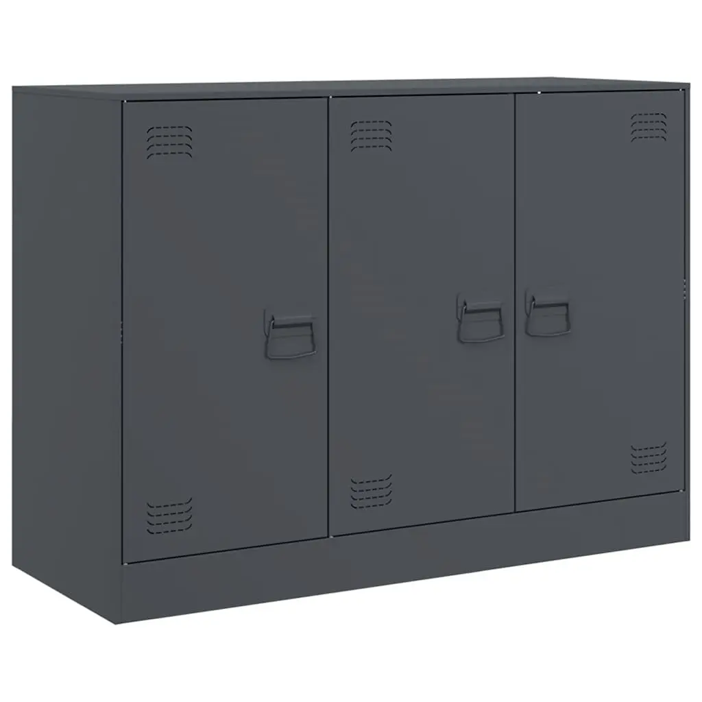 Sideboard Storage Cabinet Steel Frame Anthracite 99x39x73 cm