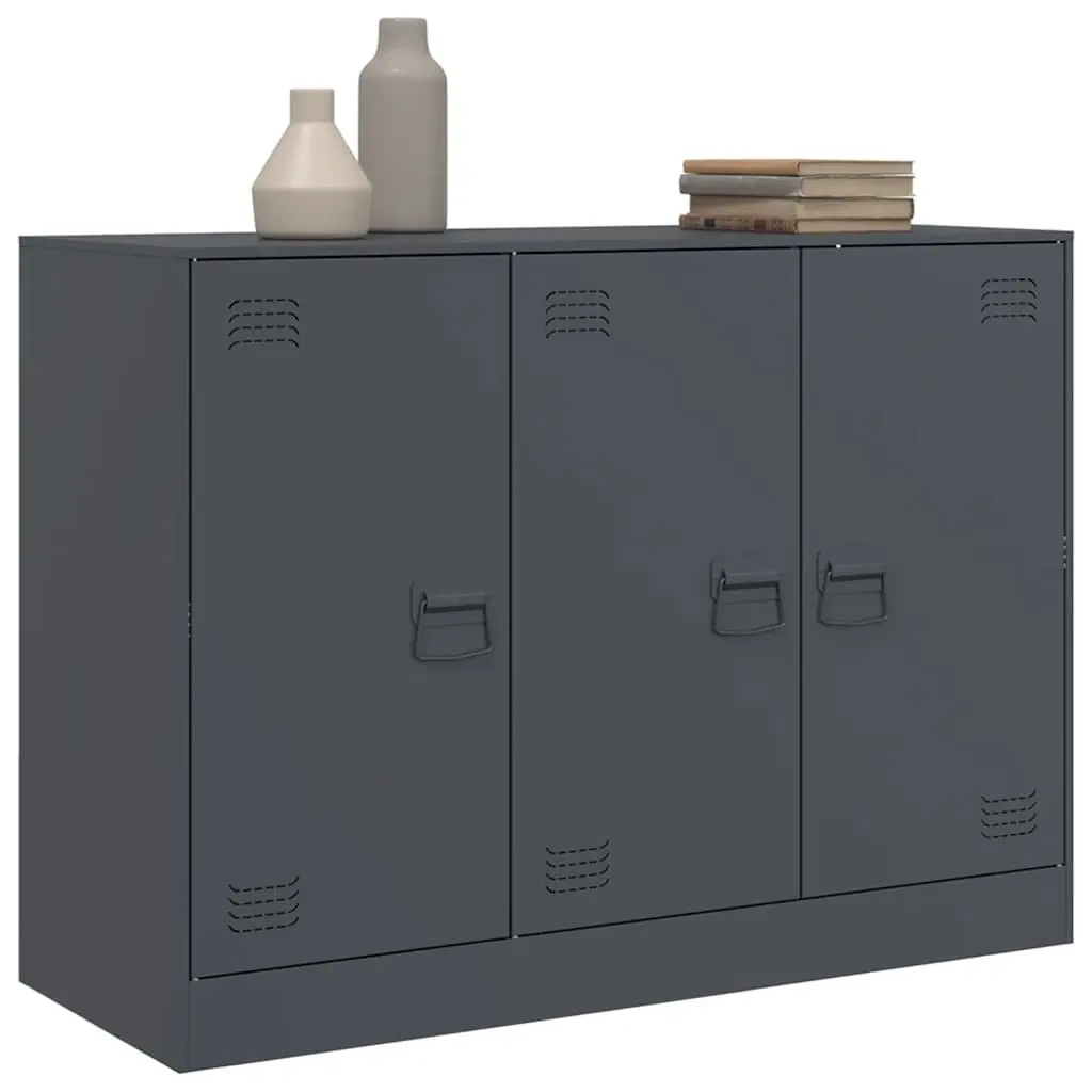 Sideboard Storage Cabinet Steel Frame Anthracite 99x39x73 cm