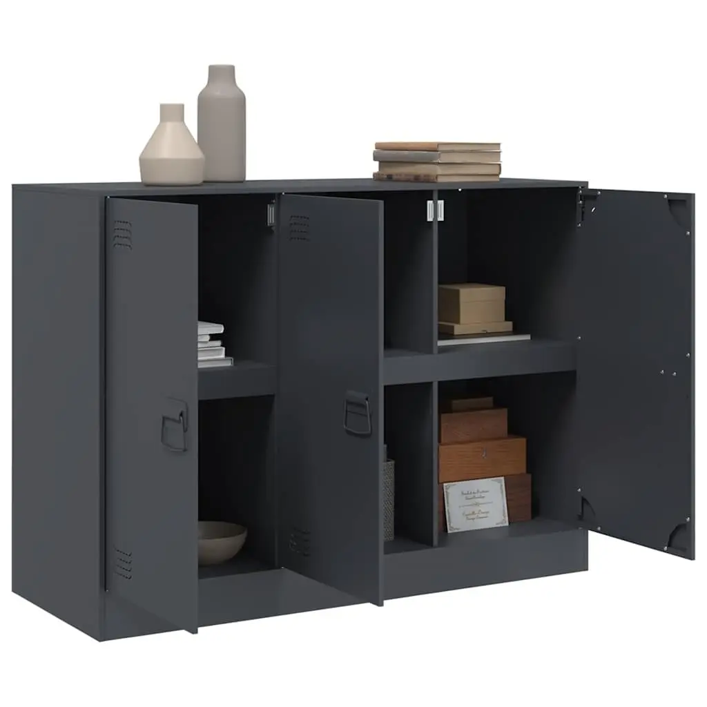 Sideboard Storage Cabinet Steel Frame Anthracite 99x39x73 cm