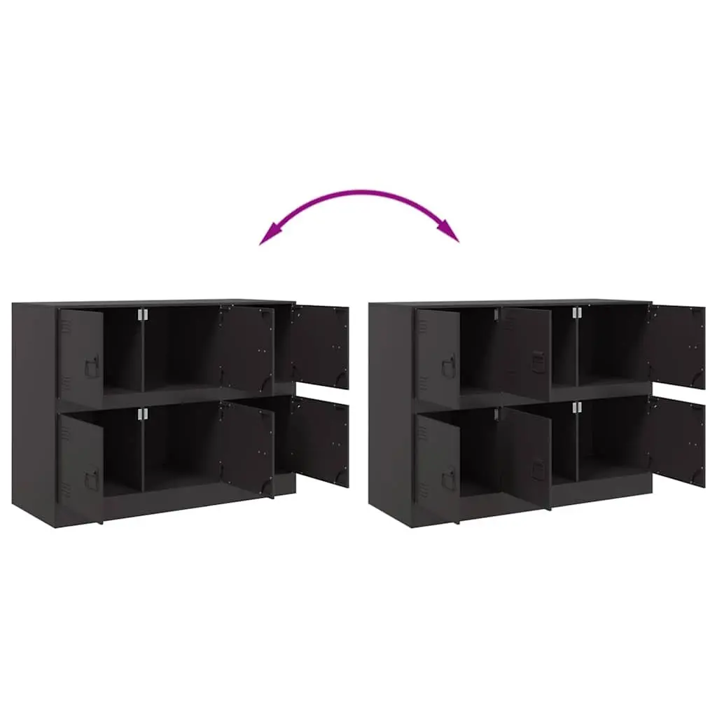 Sideboard Black 99x39x73 cm Steel Frame Storage Cabinet Buffet Furniture