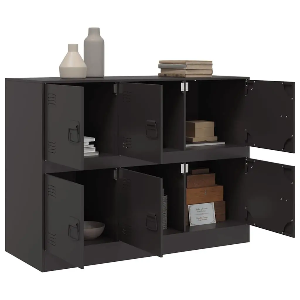 Sideboard Black 99x39x73 cm Steel Frame Storage Cabinet Buffet Furniture