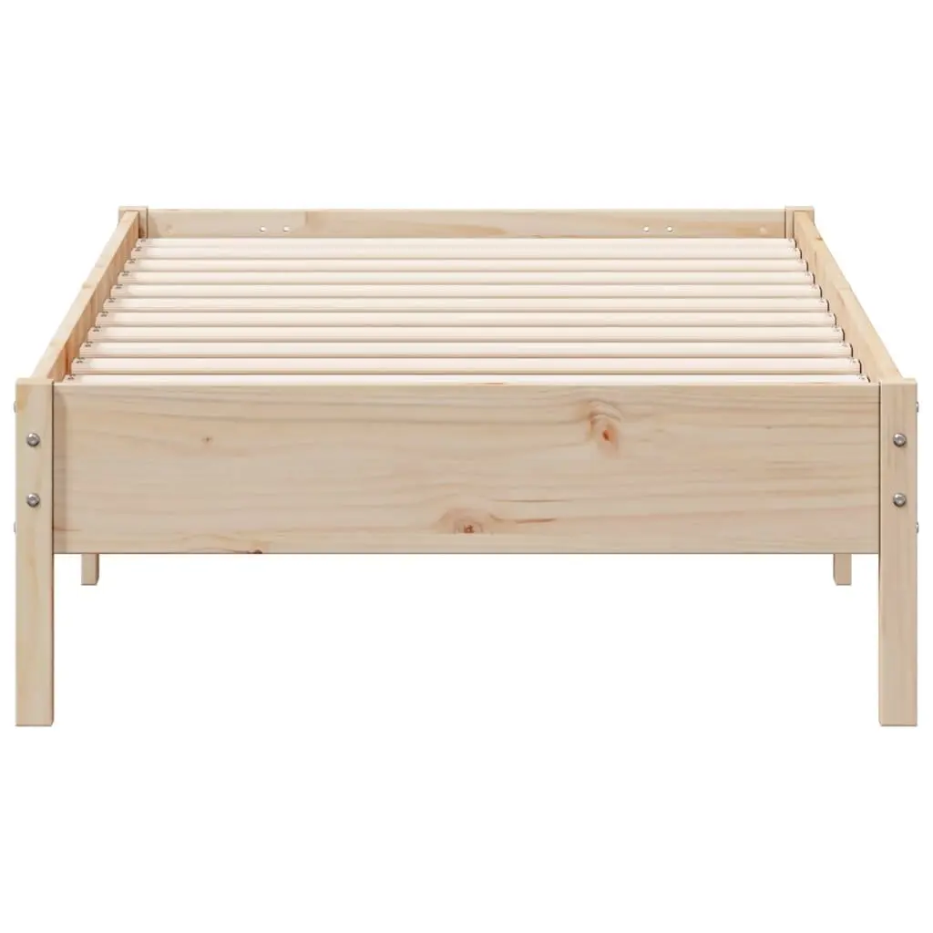 Bed Frame Solid Pine Wood 90x190 cm Brown