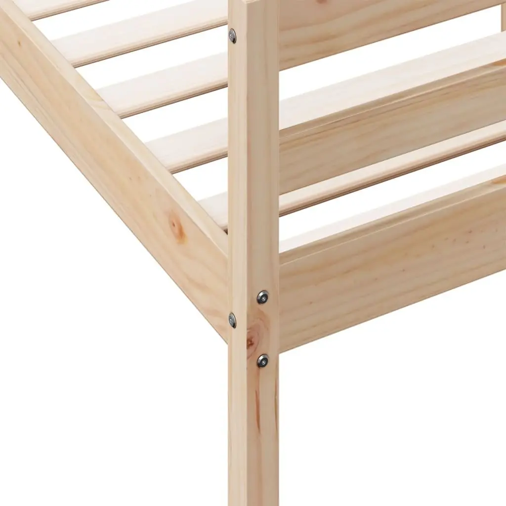 Bed Frame Solid Pine Wood 137x187cm Brown Wooden Bedroom Furniture