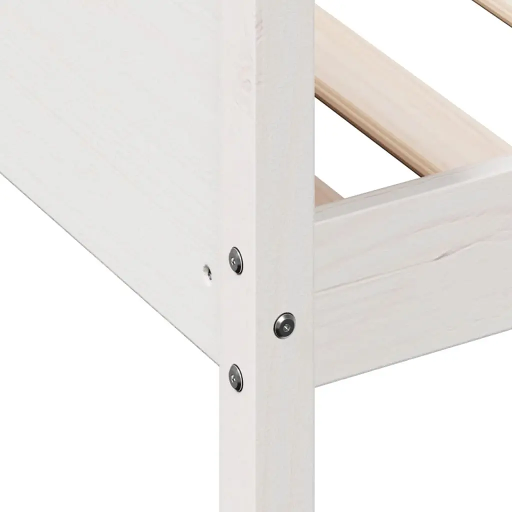 Day Bed Frame Solid Wood Pine White 90x190 cm Sofa Bed with Guardrails