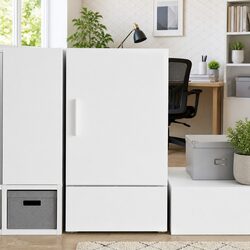 Wall Cabinet White Floating Storage Engineered Wood Hanging Shelves 30x42.5x40cm