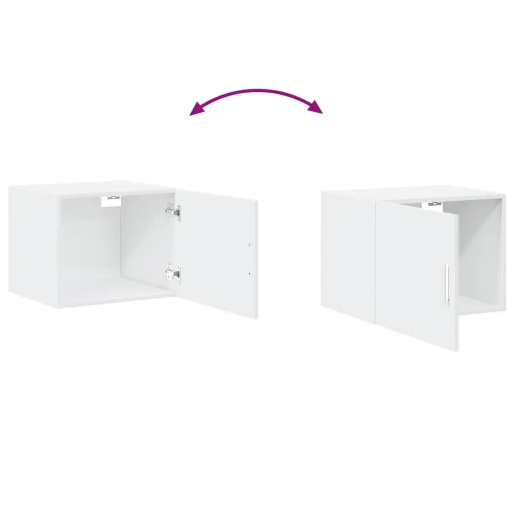 Wall Cabinet White Storage Floating Shelving Organizer Engineered Wood 50x42.5x40cm