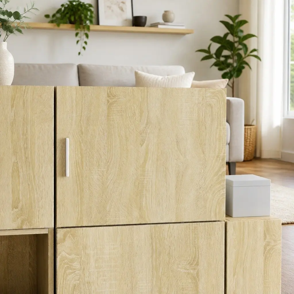 Wall Cabinet Wall-Mounted Storage Unit Engineered Wood Brown 50x42.5x40cm