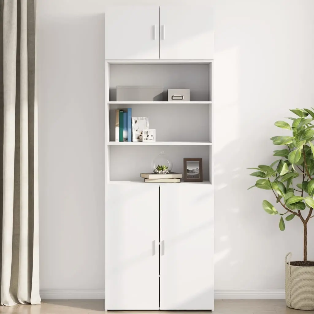 Wall Cabinet Storage Engineered Wood White Hanging Cabinet for Bedroom Living Room