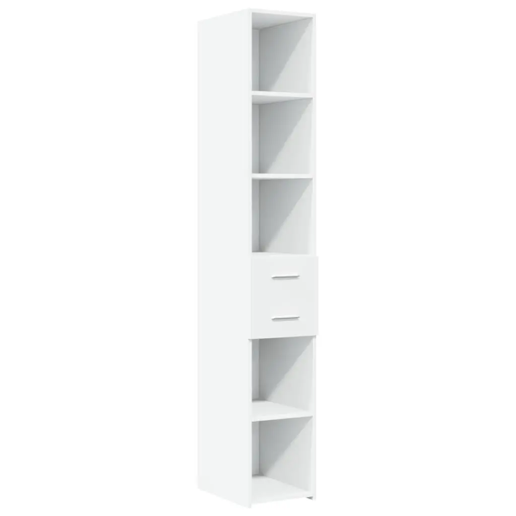 Highboard Storage Cabinet Modern Engineered Wood White 30 x 42.5 x 185 cm