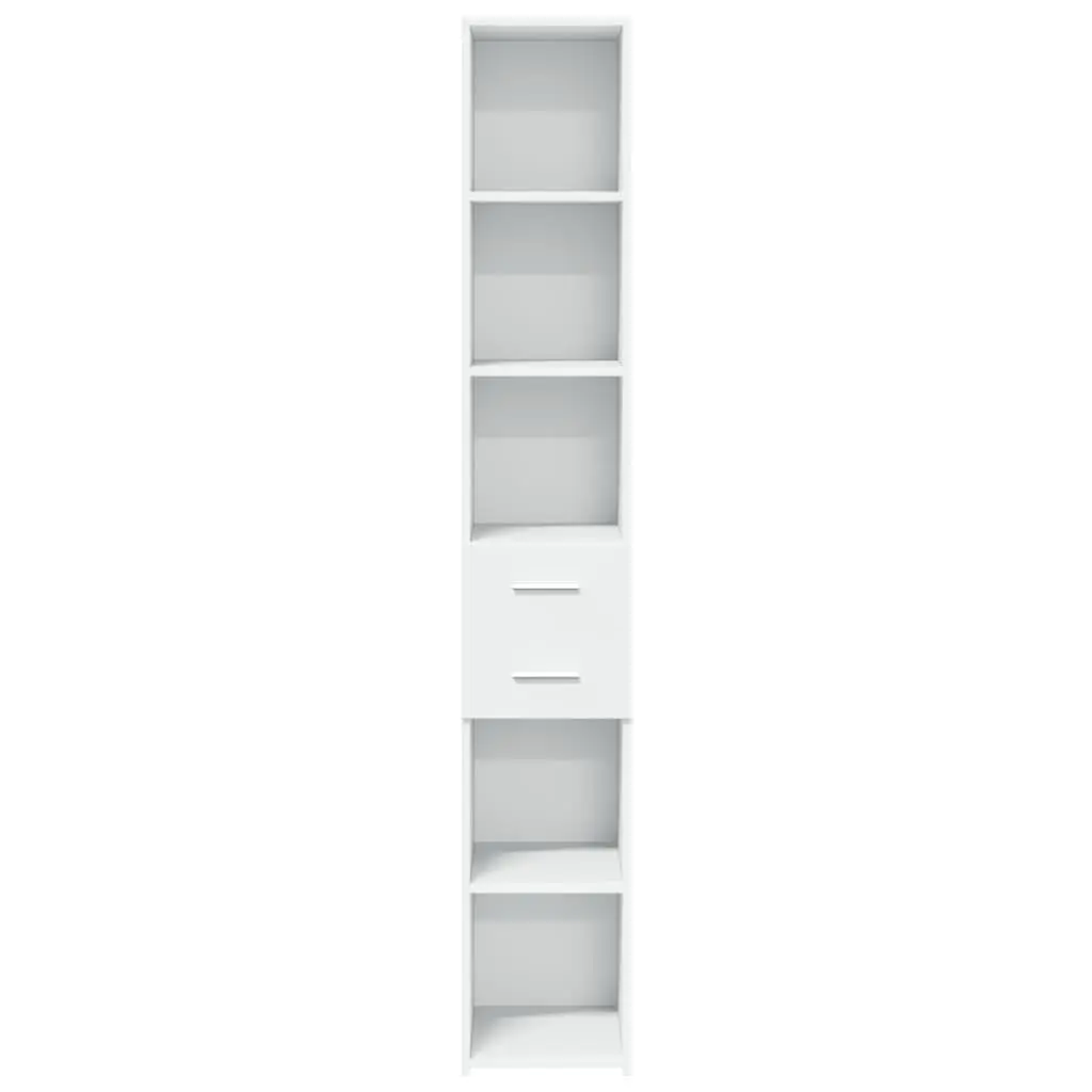 Highboard Storage Cabinet Modern Engineered Wood White 30 x 42.5 x 185 cm
