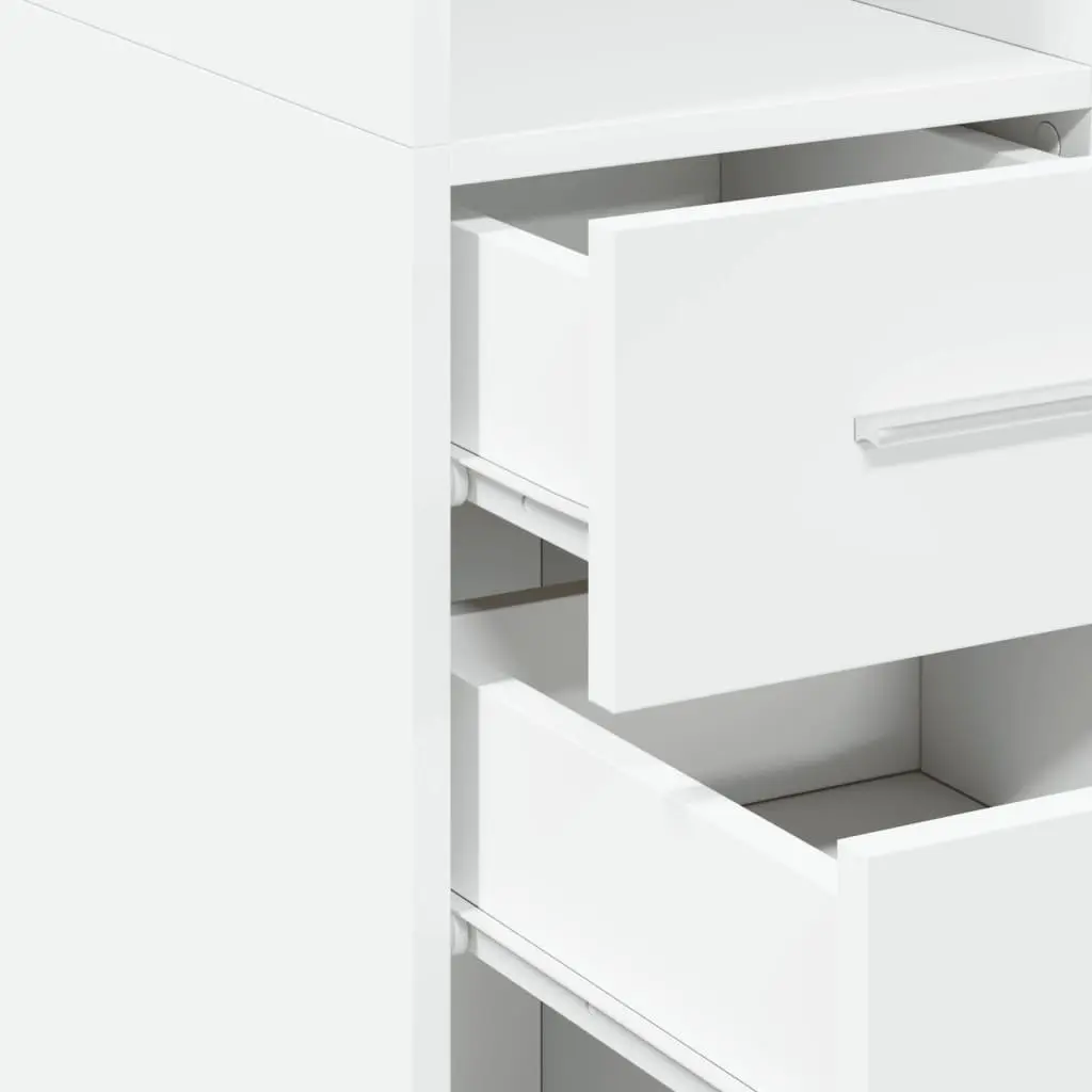Highboard Storage Cabinet Modern Engineered Wood White 30 x 42.5 x 185 cm