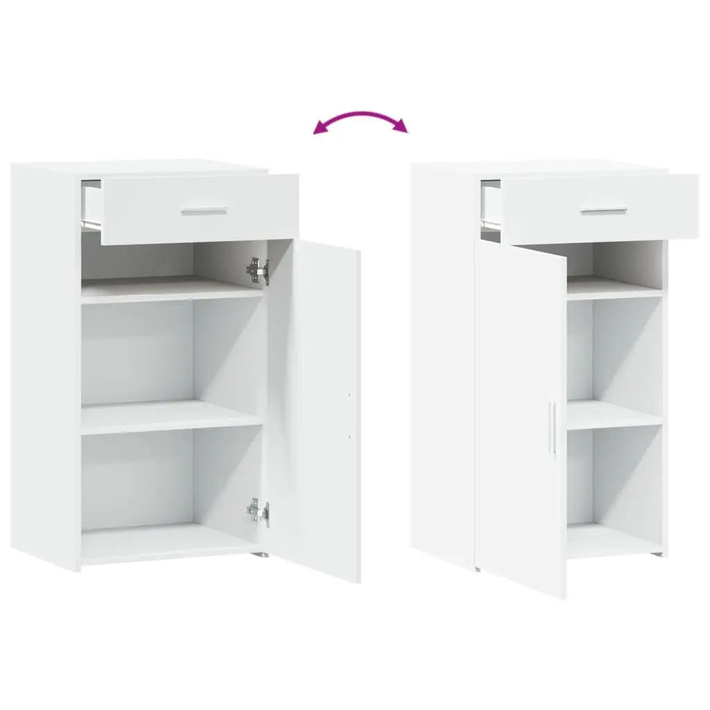 Sideboard Cabinet with Door and Drawer Storage Engineered Wood White 50 x 42.5 x 93 cm