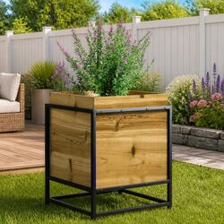 Garden Planter Box 40x40x50cm Impregnated Pine Wood Raised Bed Outdoor Patio