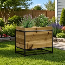 Garden Planter Box 60x40x50cm Impregnated Pine Wood Outdoor Patio Flower Bed
