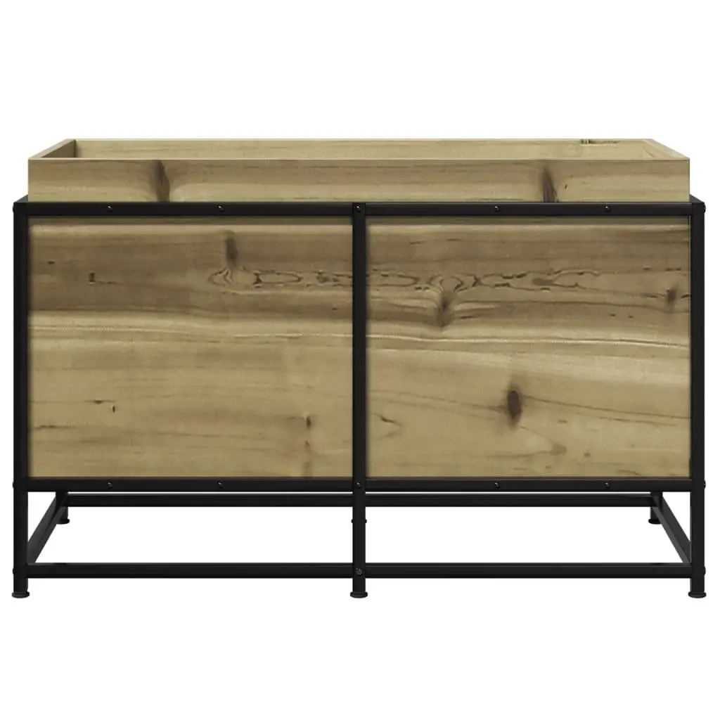 Garden Planter Box Impregnated Pine Wood 80x40x50cm Brown Outdoor Patio Flowers