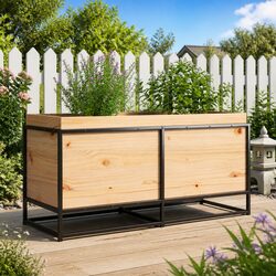 Garden Planter Box Raised Bed Solid Wood Pine Brown Outdoor Patio Decoration
